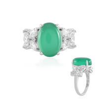 Anello in argento con Onice Verde