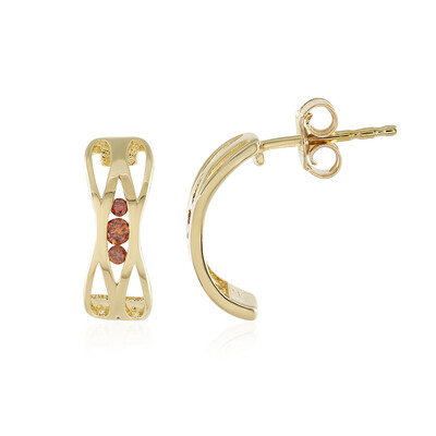 Orecchini in argento con Diamante Rosso I2
