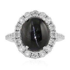 Anello in argento con Diopside Stellato d'India