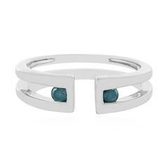 Anello in argento con Diamante Blu I3