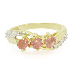 Anello in oro con Zaffiro Padparadscha (non riscaldato)