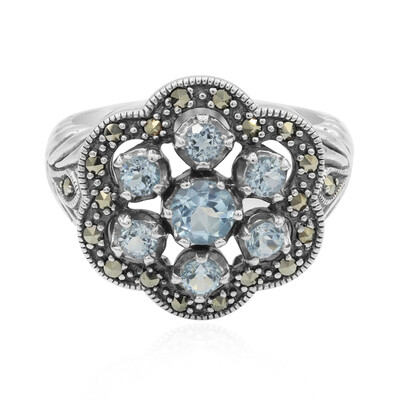 Anello in argento con Topazio Blu Cielo