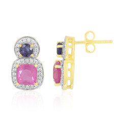 Orecchini in argento con Zaffiro Rosa del Madagascar