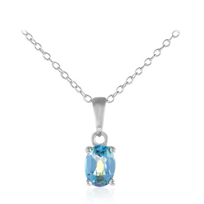 Collana in argento con Topazio Mistico Blu Colomba