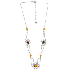 Collana in argento con Ambra Baltica