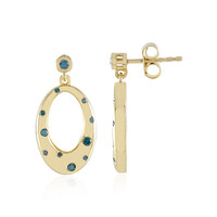 Orecchini in argento con Diamante Blu I2