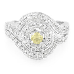 Anello in argento con Danburite Giallo Neon