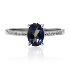 Anello in argento con Topazio Mistico Blu