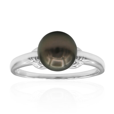 Anello in platino con Perla Tahitiana