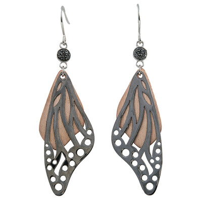 Orecchini in argento con Diamante Nero