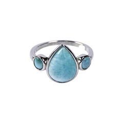 Anello in argento con Larimar