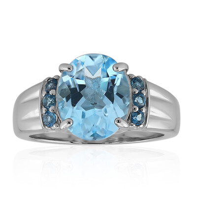 Anello in argento con Topazio Blu Cielo