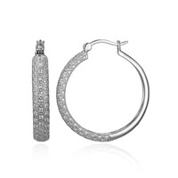 Orecchini in argento con Topazio Bianco