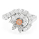 Anello placcato in platino con Zaffiro Padparadscha