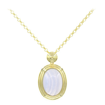 Collana placcata in oro con Agata Blue Lace