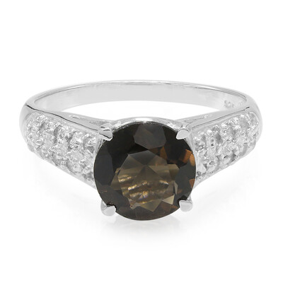 Anello in argento con Quarzo Fumè