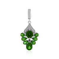 Ciondolo in argento con Diopside Russo