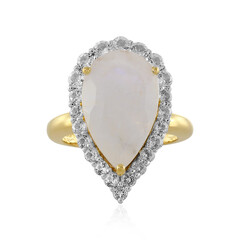 Anello in argento con Pietra di Luna Arcobaleno