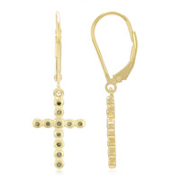 Orecchini placcati in oro con Diamante Fancy