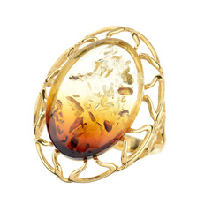 Anello in argento con Ambra Sunrise Baltica