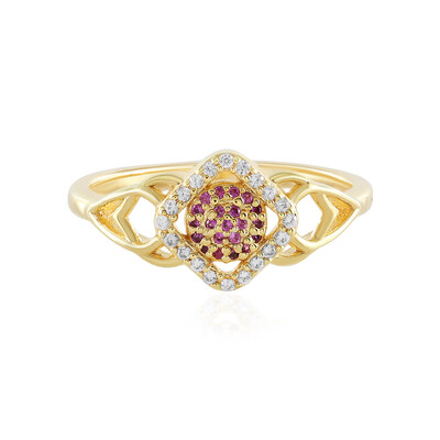 Anello in argento con Zaffiro Ceylon Rosa (non riscaldato)