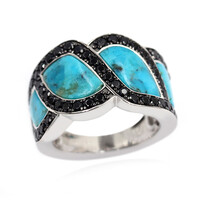 Anello in argento con Turchese Kingman Mohave Blu (Faszination Türkis)