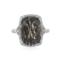 Anello in argento con Quarzo Rutilato Nero