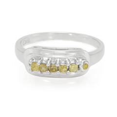 Anello placcato in platino con Diamante Fancy