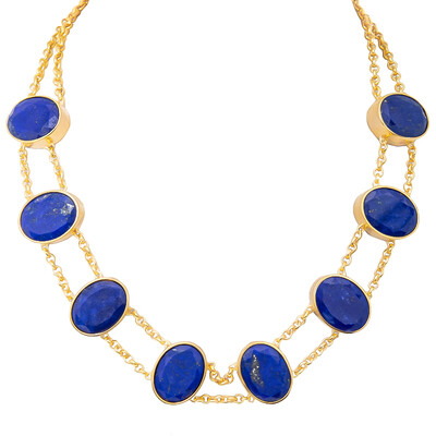 Collana in ottone con Lapislazzuli (Juwelo Style)