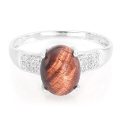 Anello in argento con Occhio di Tigre Rosso