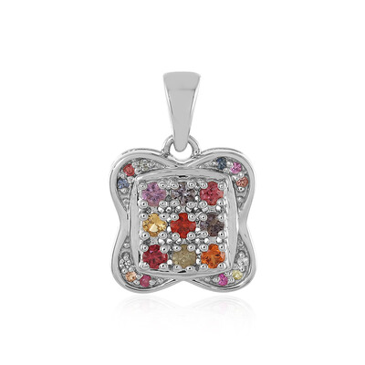 Ciondolo in argento con Zaffiro Fancy