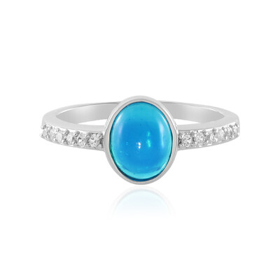 Anello in argento con Opale Blu dell'Etiopia