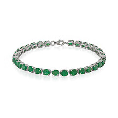 Bracciale in argento con Smeraldo Zambia