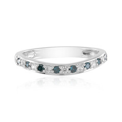 Anello in argento con Diamante Blu I3
