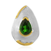 Ciondolo in argento con Diopside Russo