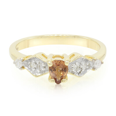 Anello in oro con Zaffiro Padparadscha (non riscaldato)