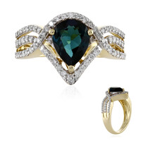 Anello in oro con Indicolite Brasiliana (AMAYANI)