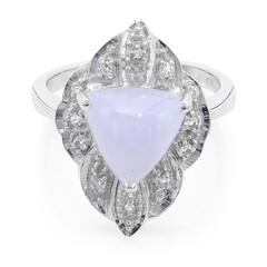 Anello in argento con Agata Lace Blu