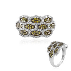 Anello in argento con Diamante Giallo I2