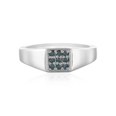 Anello in argento con Diamante Blu I3