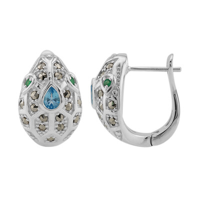 Orecchini in argento con Topazio Blu Svizzero (Annette classic)