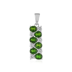 Ciondolo in argento con Diopside Russo