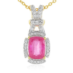 Collana in argento con Zaffiro Rosa del Madagascar