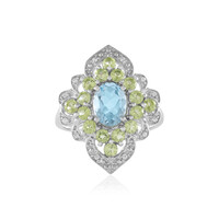 Anello in argento con Topazio Blu Cielo