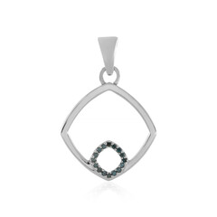 Ciondolo in argento con Diamante Blu I2