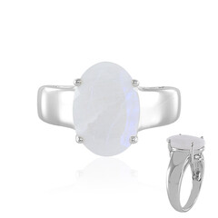 Anello in argento con Pietra di Luna Arcobaleno