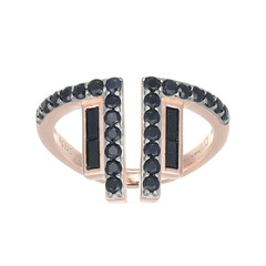 Anello in argento con Zaffiro Nero (Adela Silber)