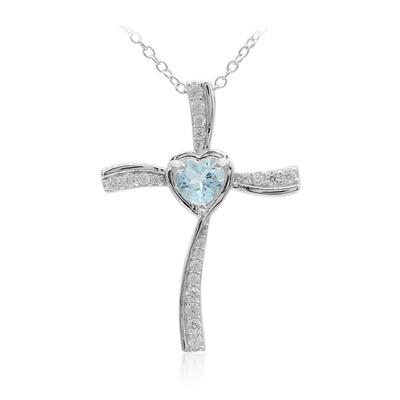 Collana in argento con Topazio Blu Cielo
