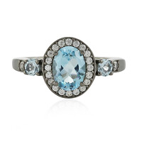 Anello in argento con Topazio Blu Cielo