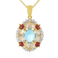 Collana in argento con Topazio Blu Svizzero